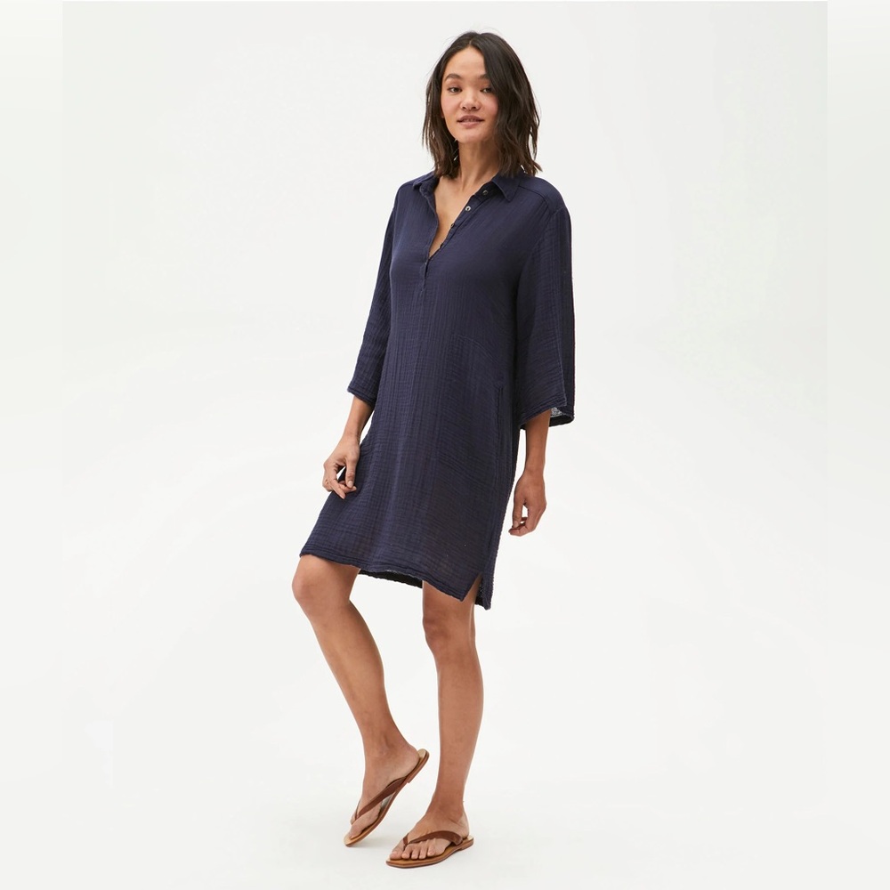 MICHAEL STARS NWOT CECILY DOUBLE GAUZE SHIRT DRESS